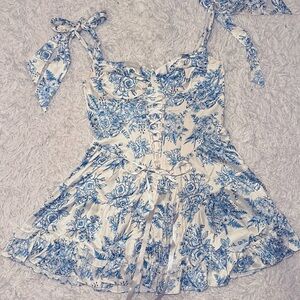 Sugar Thrillz Holding Court Satin Blue Floral Corset Mini Dress Dolls Kill